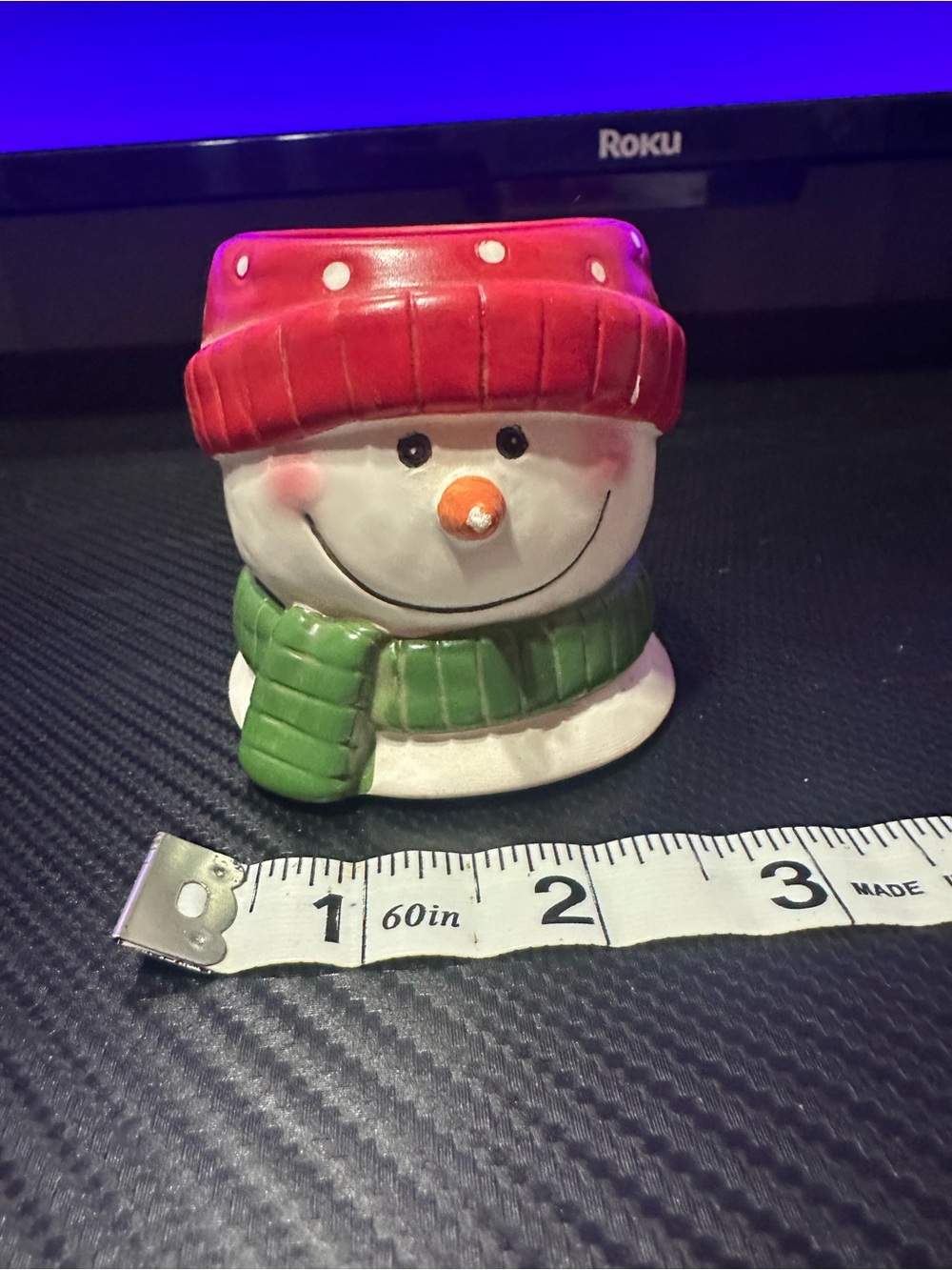 Yankee Candle Red Hat Green Scarf Snowman Votive Holder